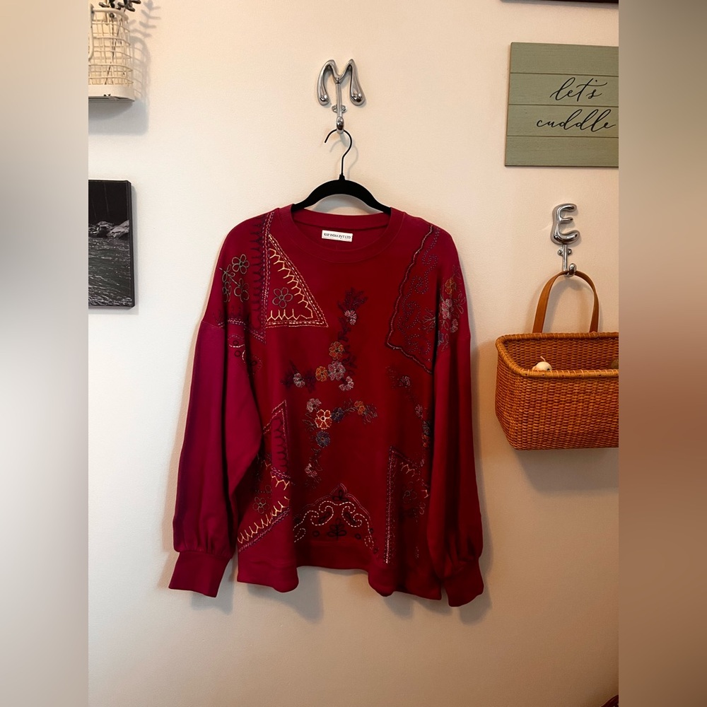 Free People Movement Embroidered Crew
